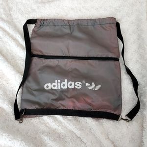 Adidas Trefoil sturdy thick gauge gray mini Drawstring tote bag backpack Hiking